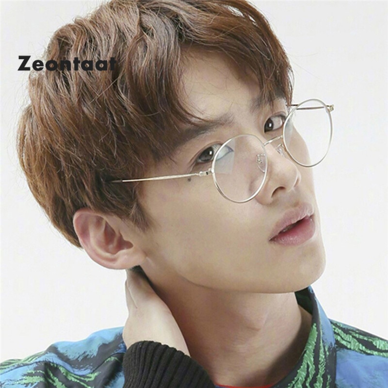 Men Woman Retro Transparent Metal eyeglass frame glasses silver frame Round Glasses Black Silver Gold Eyeglasses