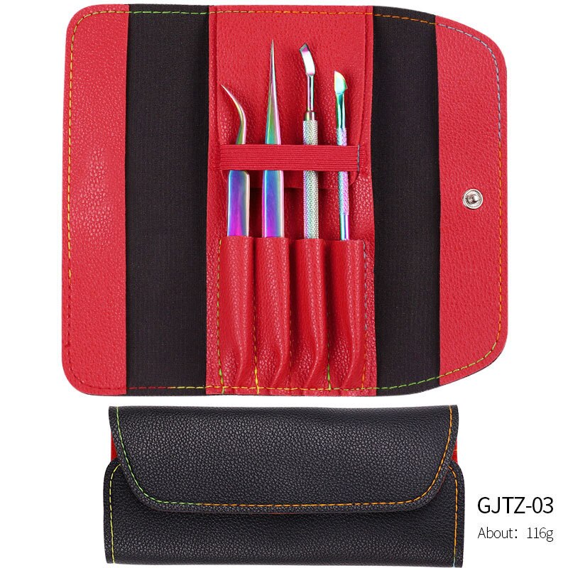 4pcs Dead Skin Remover Set Double-ended Cuticle Push Nail Polish Clean Care Tool Tweezers Pedicure Manicure Stainless Steel Set: 03 Set