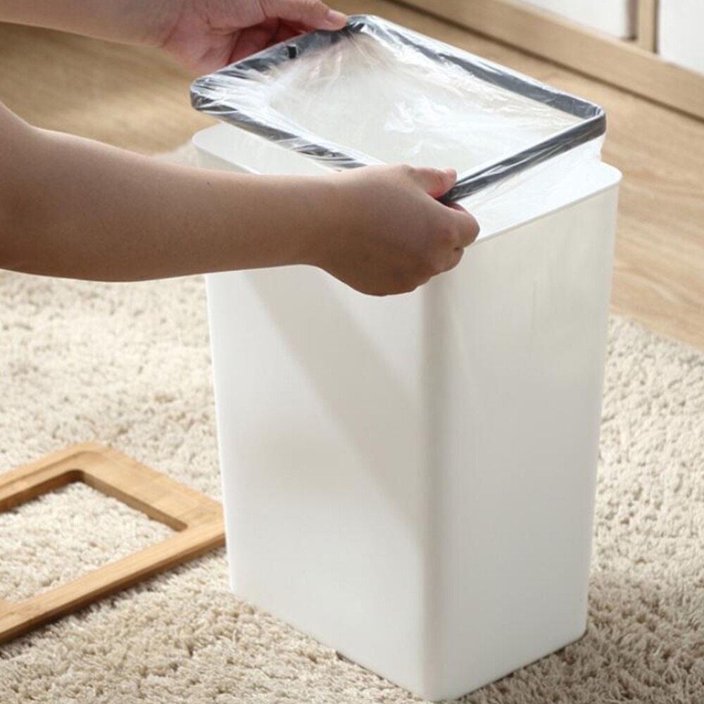 Minimalista cubos de basura práctica contenedor de residuos de madera tapa residuos cesto cocina baño cesta para basura con tapa de madera