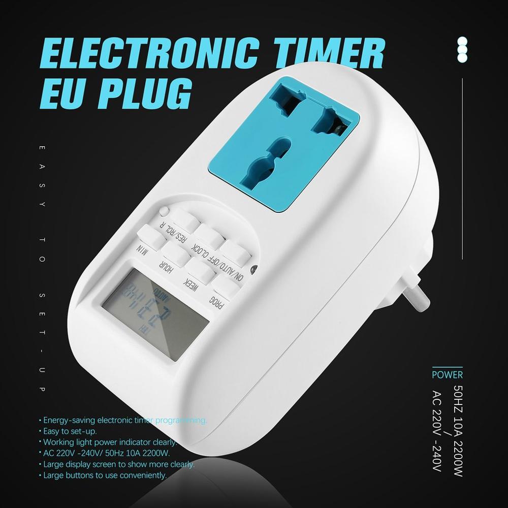 EU Plug Energy Saving Timer Programmable Electronic Timer Socket Digital Timer Household Appliances For Home Devices