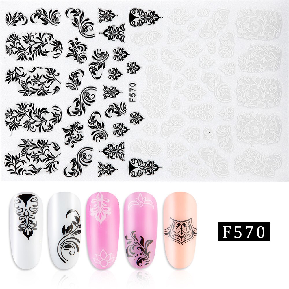 1pcs 3D Bloeiende Bloem Nail Stickers Zelfklevende Nail Art Stickers Bloem Leaf Nail Sticker en Sticker Nail Art Tips DIY Decoratie