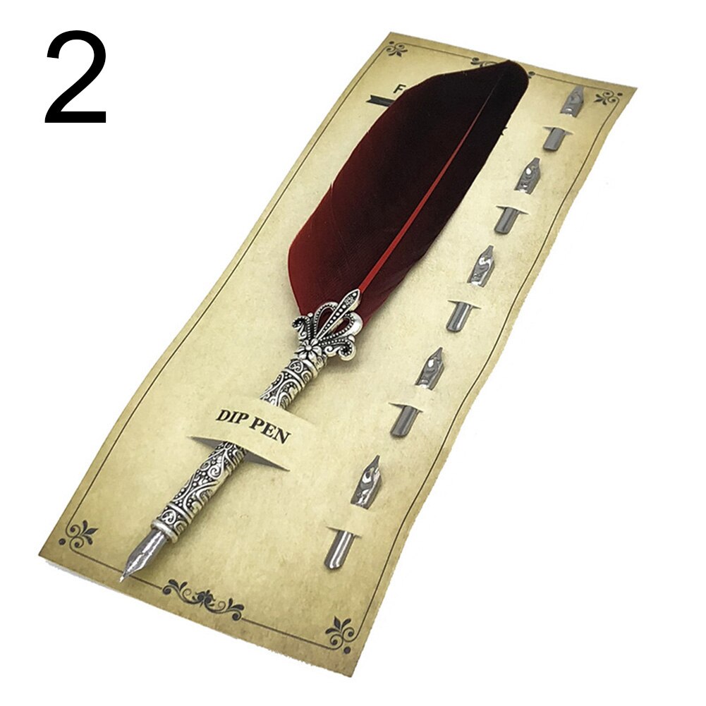 Vintage Plume Plume Stylo Plume Calligraphie Papeterie: Big Red
