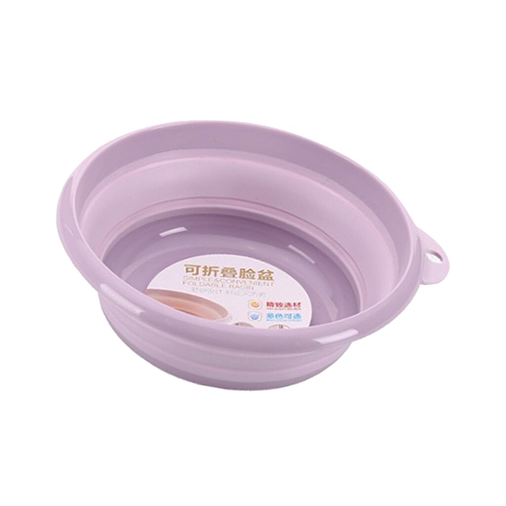 Lavamanos plegable de plástico, cubo plegable, bañera, lavamanos de cara, fregadero de agua de Camping para el hogar/al aire libre, 4 colores opcionales: Purple