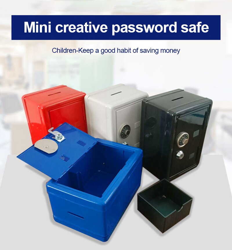 Home Safe Box Mini Metal Safe Piggy Bank Key Safe Desktop Decoration
