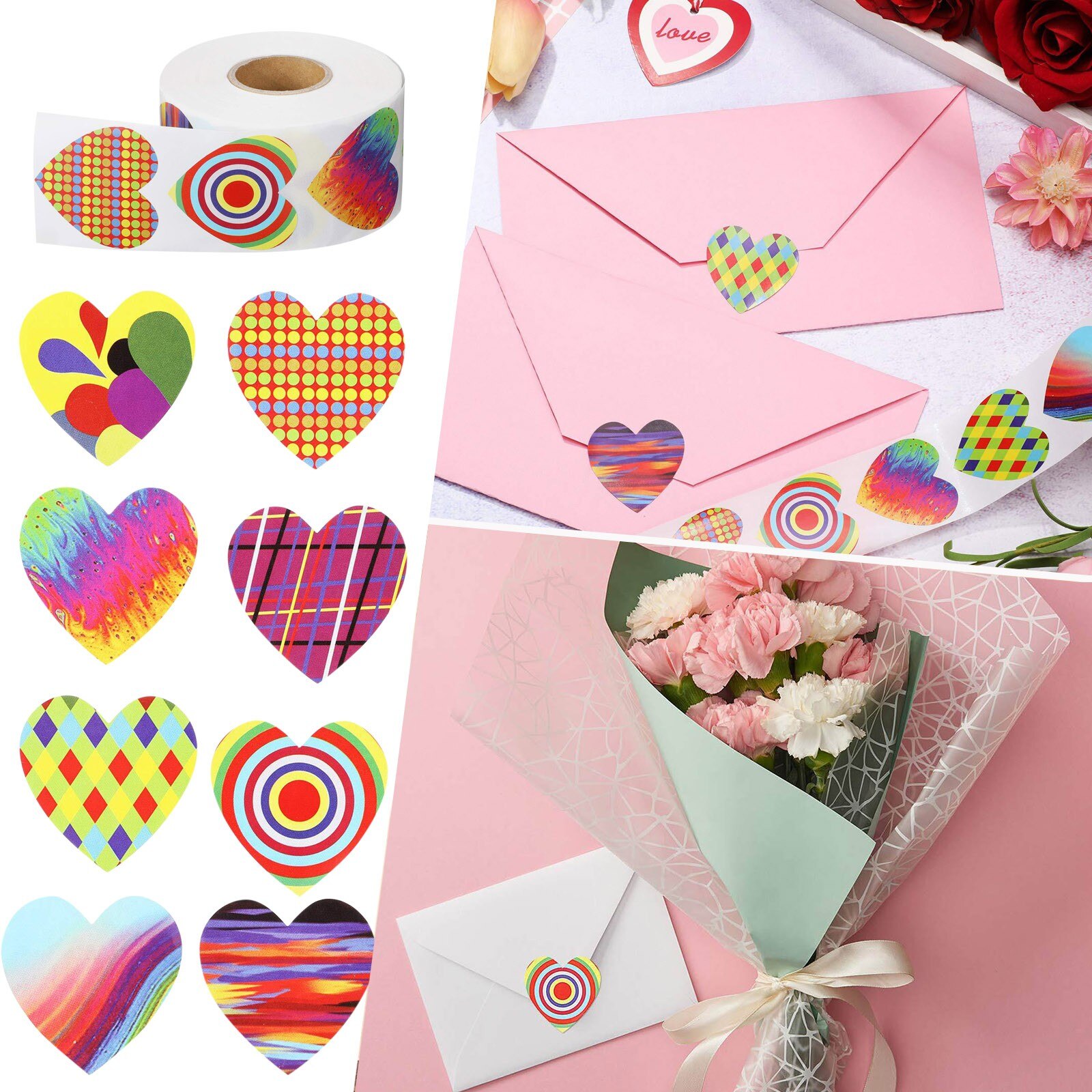 25# Valentine's Day Sticker Box Seal Sticker Wedding Party Envelope Label Stick Box Stickers Adhesive Sticker Scrapbooking