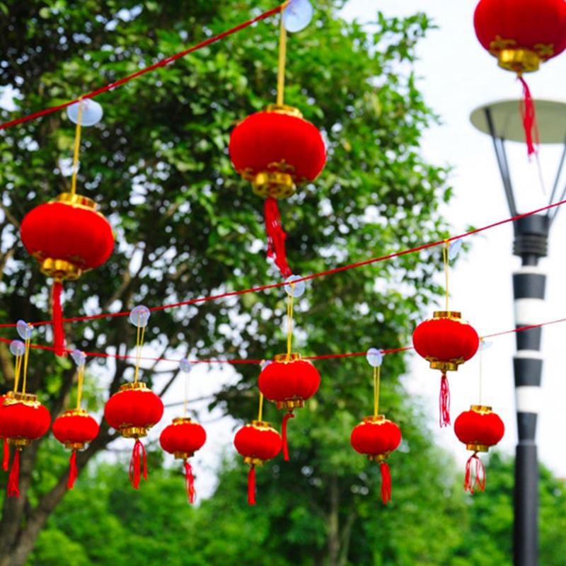 Lantern Spring Festival Year Traditional Chinese Red Small Hanging Lantern Festival/ Wedding/ Party Decorations