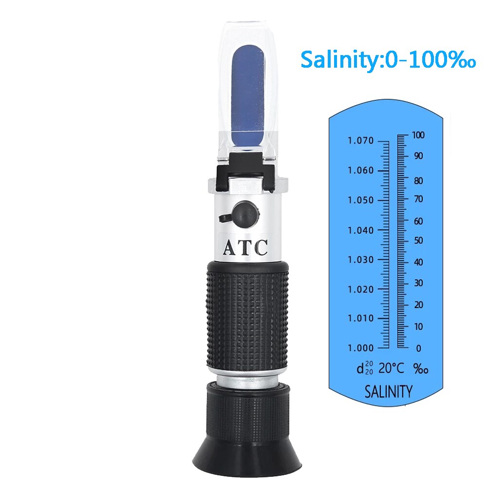 0~10% Salinometer 0-28% Hand Held Salinity Refractometer Salt Water Concentration Tester Saltwater Refractometers For Aquarium: Type1  Without Box