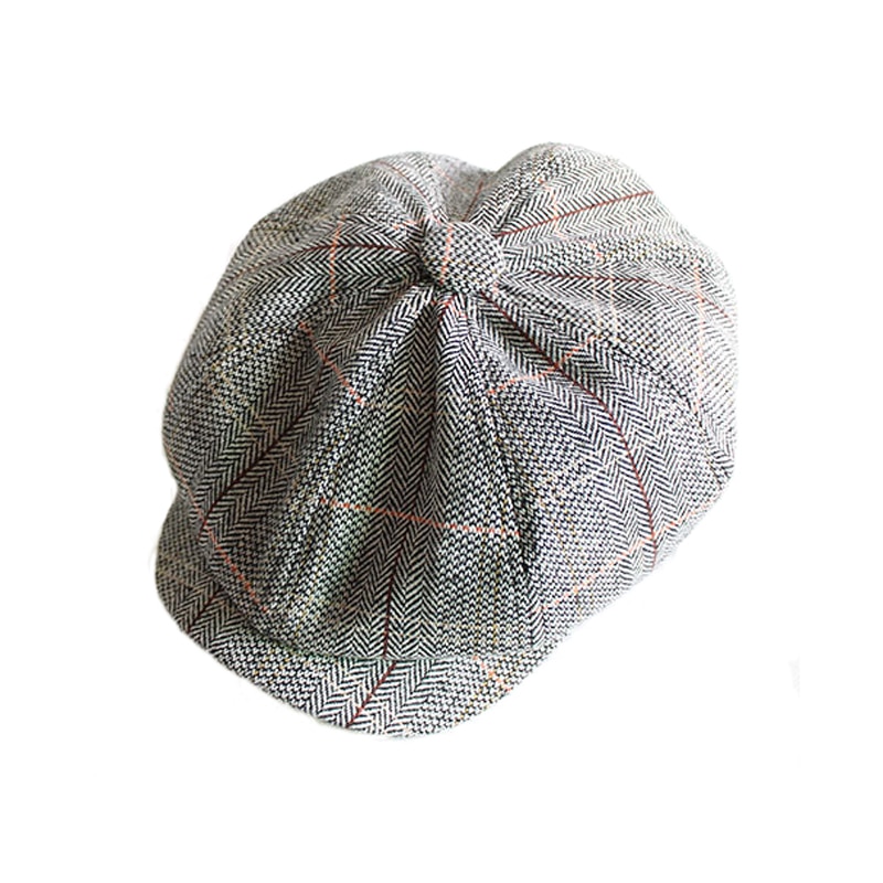 Gris Casual taxista vendedor gorra hombre gorro Ivy de conducción de verano sol plano octogonal útil