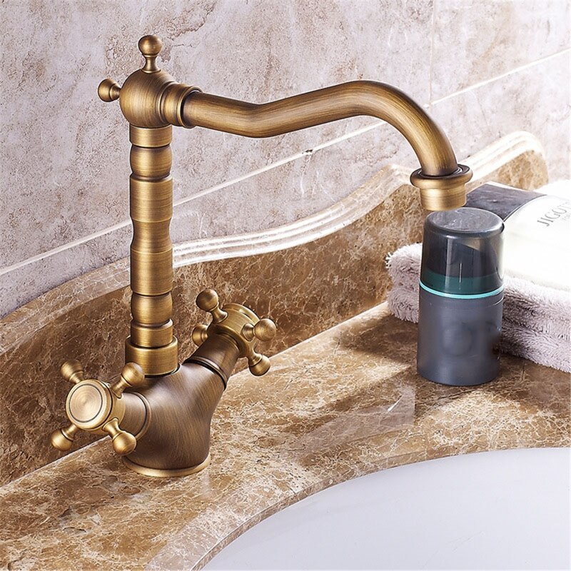 Antiek Messing Keukenkraan 360 Swivel Badkamer Basin Sink Mengkraan Kraan C6UC