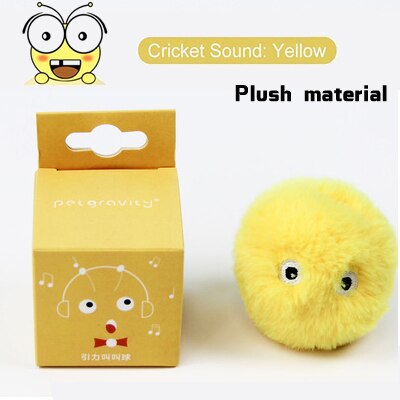 Balle d'apprentissage intelligente pour chat, jouet interactif, herbe-aux-chats, chaton: Plush-Yellow