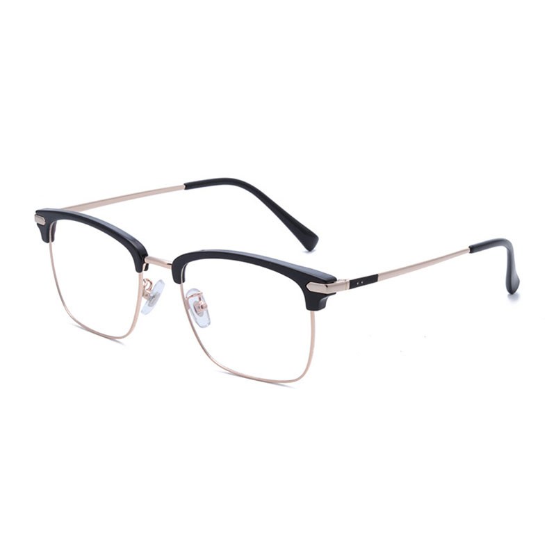 Gafas con montura de titanio puro para hombre, lentes con borde completo, bisagras de primavera, gafas de visión corta, gafas rectangulares