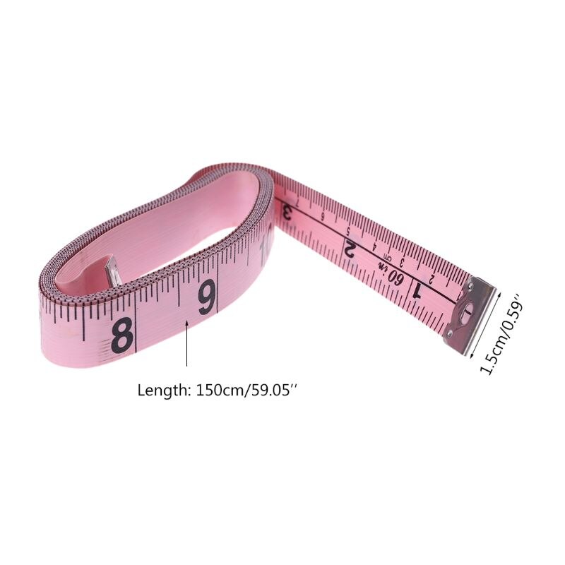 150cm 60\ " vinylmålebånd skrædderværktøj cm/tommer tøjmål mål lineal bryst hofter taljemål standardbånd  j0pd