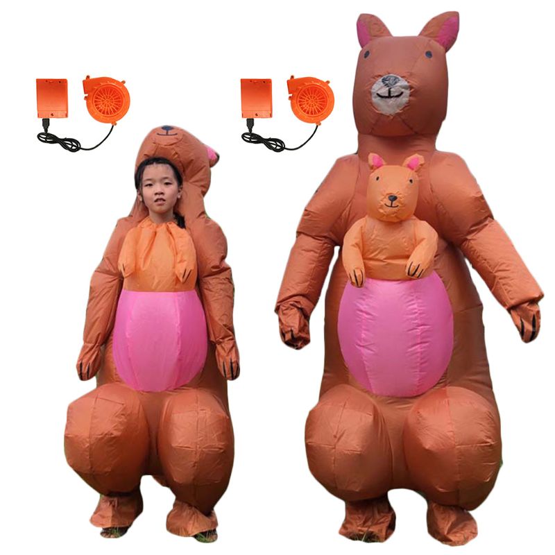Kangaroo Inflatable Costume Fancy Dress Cosplay Halloween Theme Party Toy Performance Adults Children Outdoor Costumes