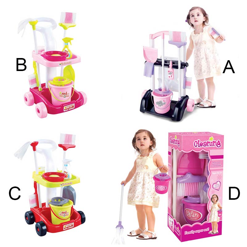 1 ensemble enfants enfants jeu de rôle jouet Simulation Kit de nettoyage multi-fonctionnel sécurité plastique enfants noël directe