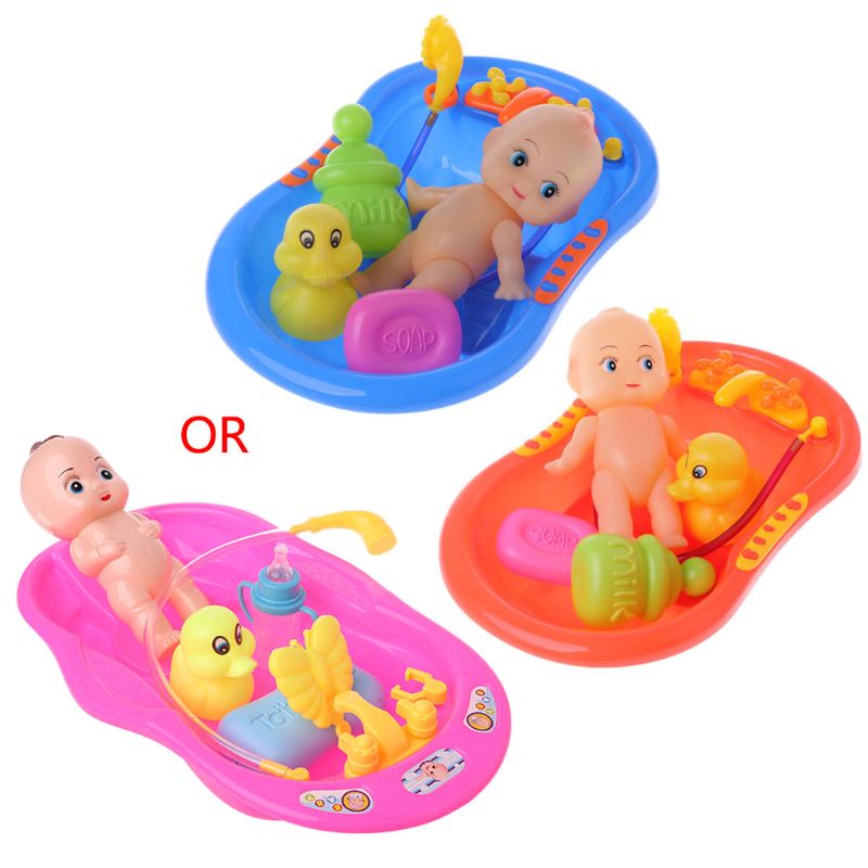 Bathtub With Baby Doll Bath Toy For Child Water Floating Toys Early Educational L4MC