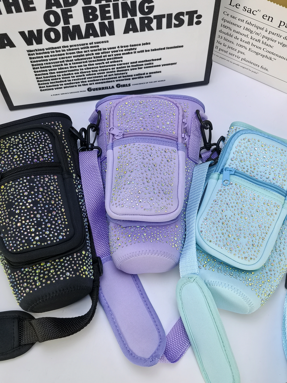 Waterfles draagtas voor beker 40/30 oz, geïsoleerde neopreen waterfleshouder Cross-body tas met verstelbare schouder