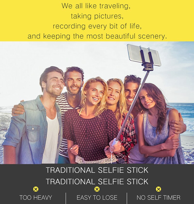 Bluetooth-selfie-stick-stativ mit fernbedienung für iphone, huawei, samsung und android-smartphones, monopod-selfie-stick-auslöser