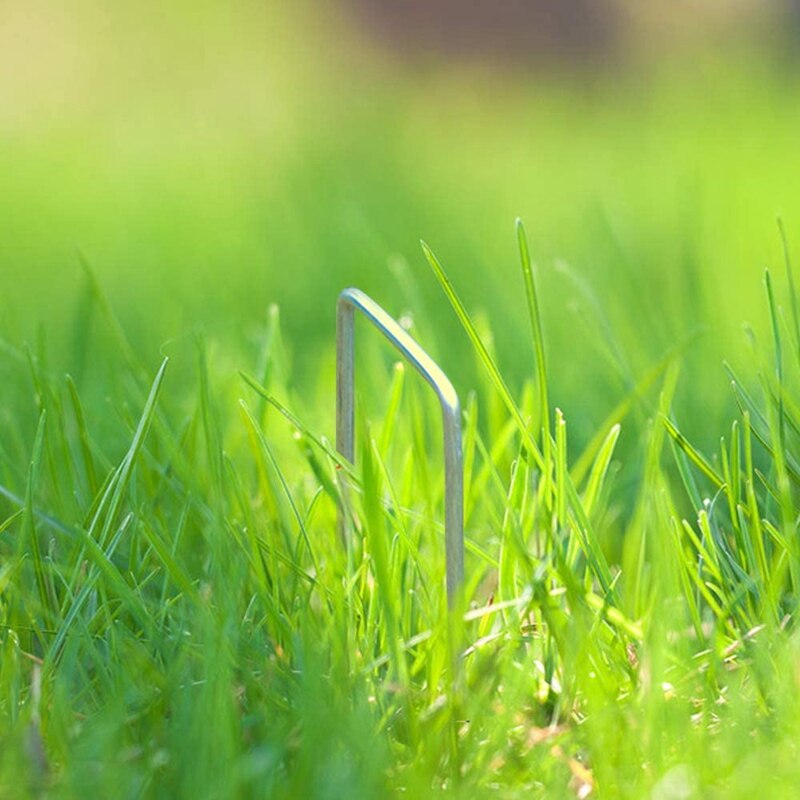 ! 50 Pack Galvanized Landscape Fabric Staples Garden Stakes 6 Inch Heavy Duty Landscape Pins