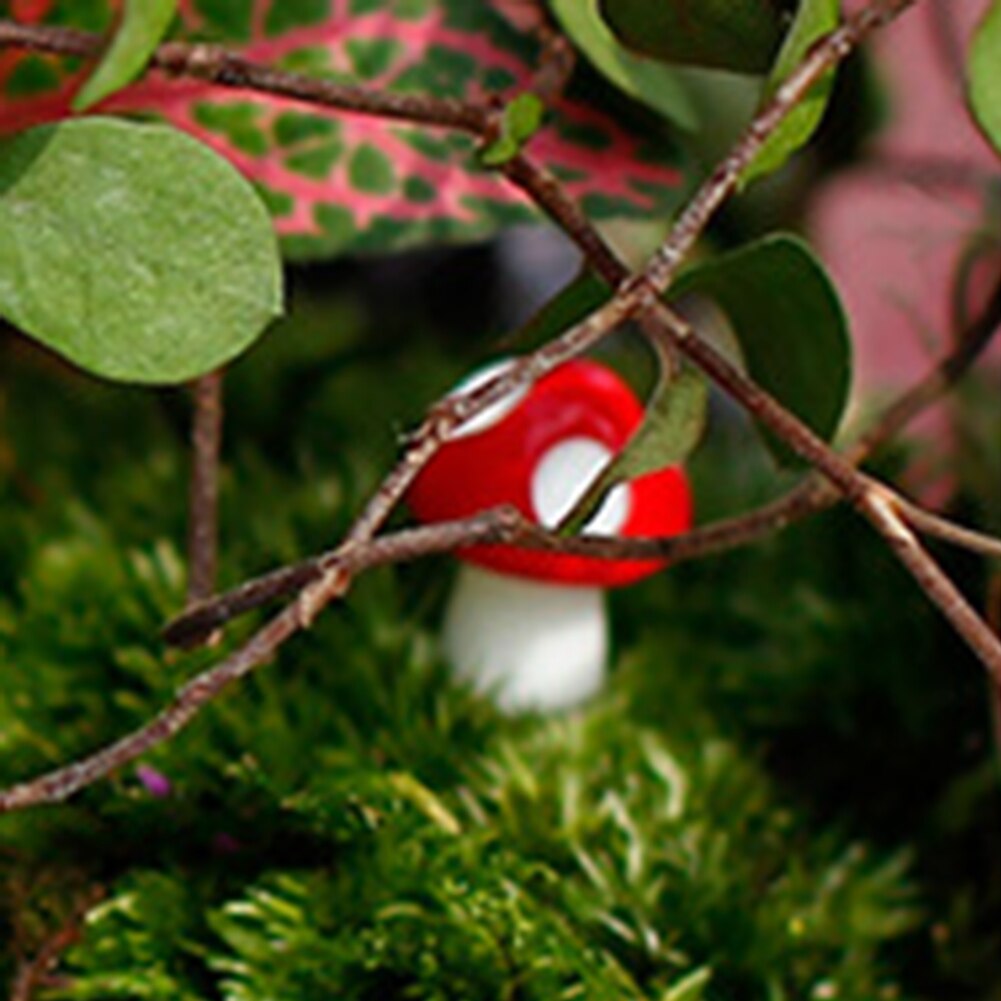 20 stk mini vakker kunstig sopp miniatyrer fe hage ornament harpiks håndverk dekorere hagen din