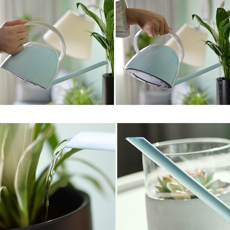 Huishoudelijke lange mondwaterpot kantoor groene plant pot familie tuinieren plastic gieter bloem ketel blauw