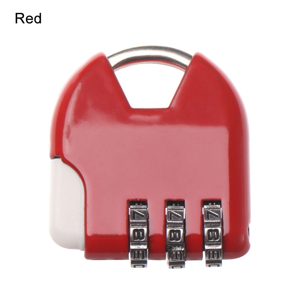 Mini 3 Dial Digit Number Code Password Combination Padlock Diary Protector Security Travel Safe Lock Padlock Luggage Lock of Gym: Red