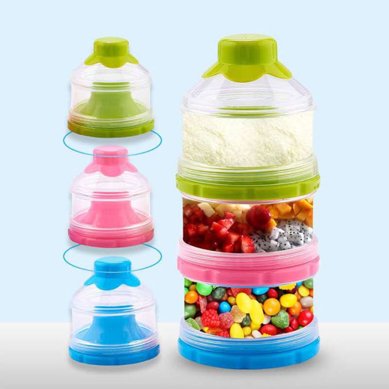 Melkpoeder Dispenser Melkpoeder Container Draagbare Snacksbox Houder voor Melkpoeder Formula Dispenser Draagbare 3 Lagen Grote Capaciteit Melkpoeder Doos en Granen voor Buiten Reizen 2pcs