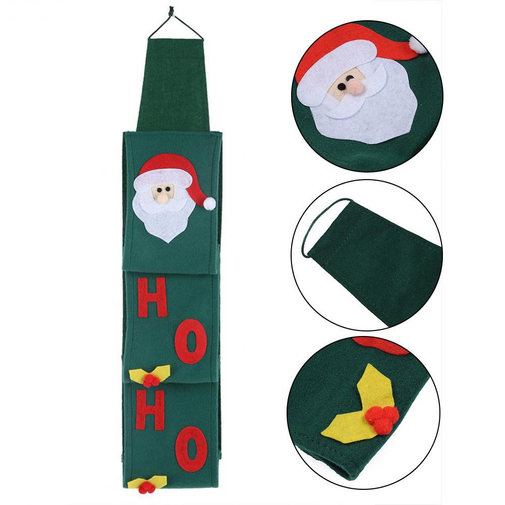 3 capas patrón de Papá Noel rollo de papel higiénico cubre decoración de Navidad baño toalla colgante servilleta bolsa de almacenamiento organizador titular