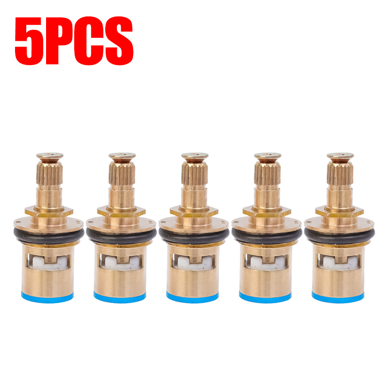 5/1PCS Universal Faucet Cartridge Replacement Tap Valves Brass Faucet Valve Bathroom Faucet Repair Part Kitchen Tap Accessories: Red