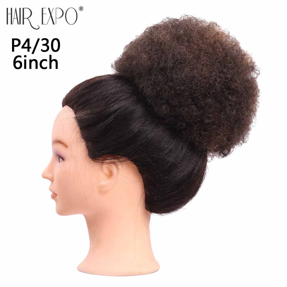 Moño sintético elástico Afro rizado para mujer, coleta con cubierta de peines de plástico, fibra de alta temperatura, pelo Updo, Ciudad de la exposición, 6"