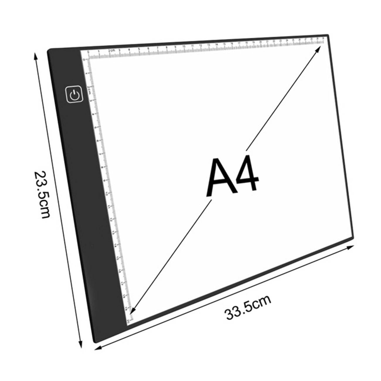 A4 Digitale Grafische Tablet Tekentafel Led Oplaadbare Met Schaal Aanimation Llight Box Tablet Computer 3-Niveau Dimmen Dunne: Black
