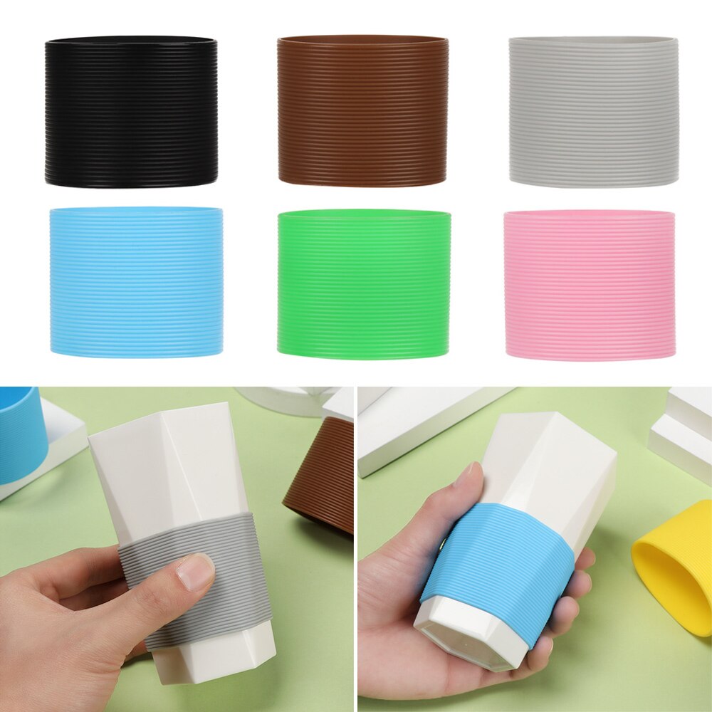 Silicone Cup Sleeve Heat Insulation Bottle Sleeves Non-slip Mug Sleeve Glass Bottle Cover For Mugs Ceramic Coffee Cups Wraps
