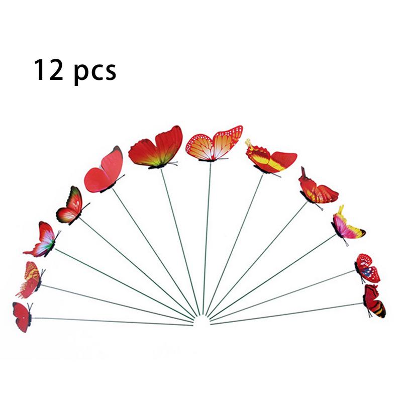 12Stck Simulation Schmetterling Stange Blumentopf Vase Gartenarbeit Bonsai Bonsai Für drinnen Garten GrüNe Pflanze Dekoration