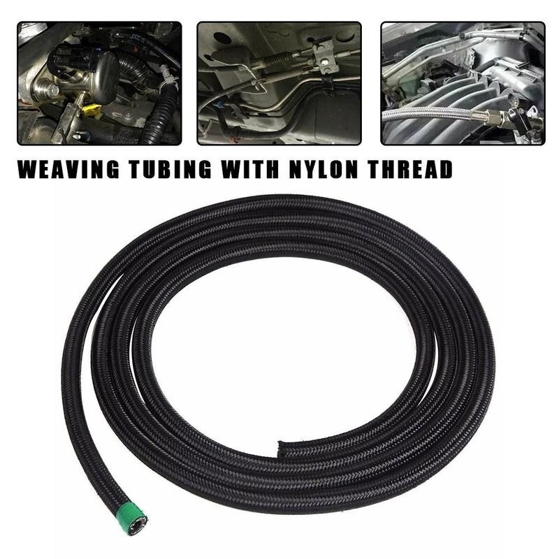 Steel Braided Universal Rubber Reinforced Fuel Hose Tube Pipe Line Black For Petrol Oil For Motorcycle