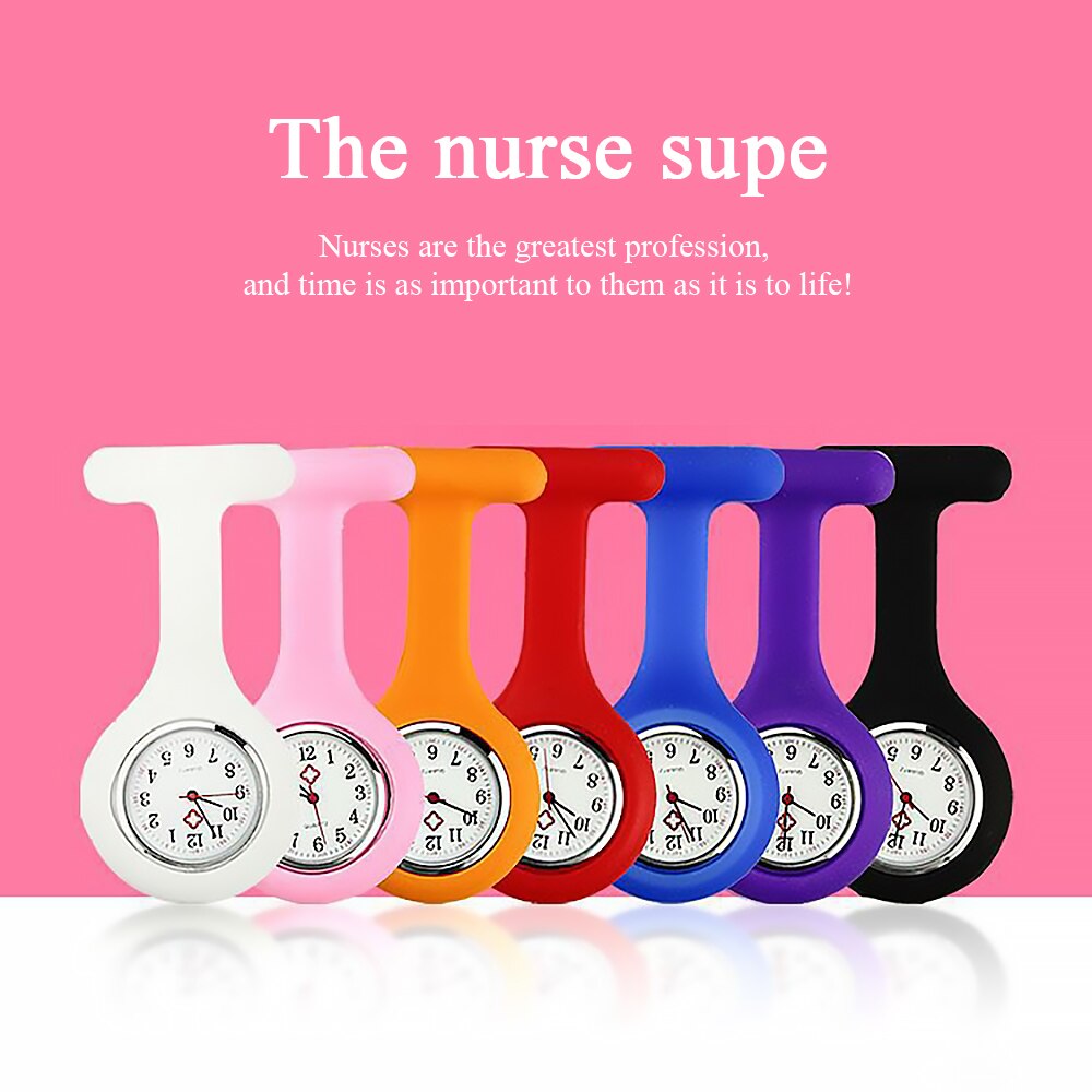 Pocket Watches Silicone Nurse Watch Brooch Tunic Fob Watch With Free Battery Doctor Watch