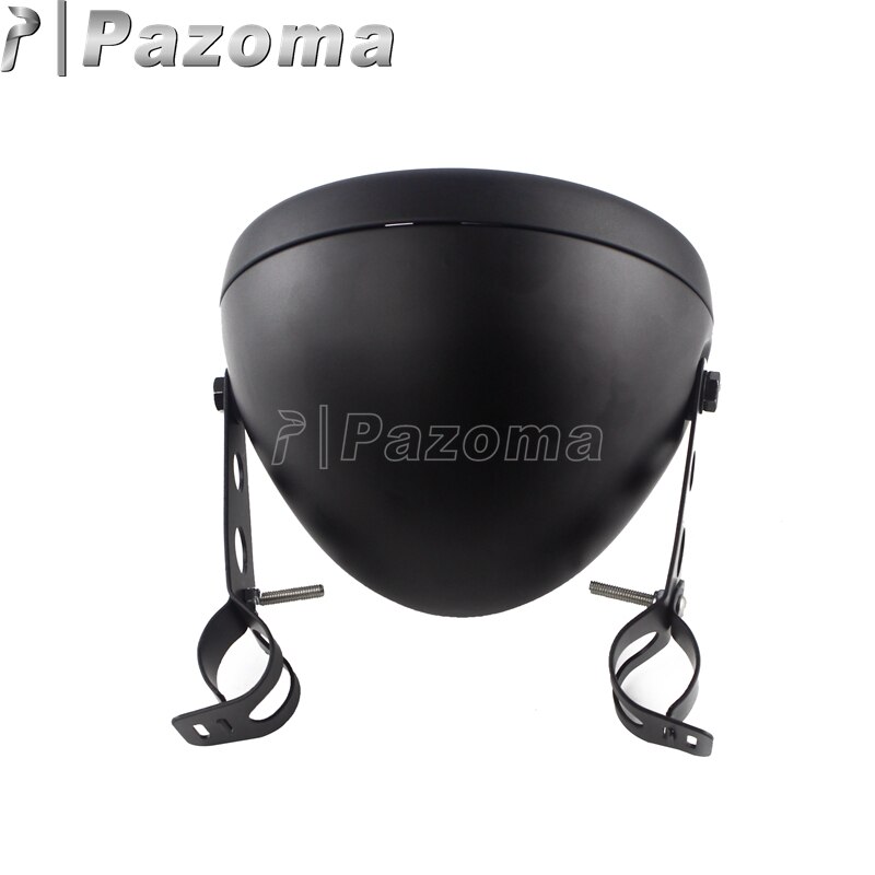 7 Inch Matte Black Motorcycle Headlamp Shell w/ Bracket 7" Round Headlight Housing Bucket For Harley Cafe Racer Chopper Bobber