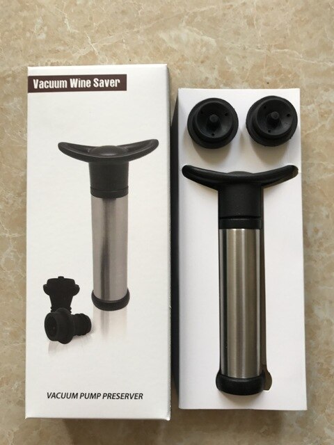 Vakuum Wein Pumpe Flasche Korken Stopper Flasche Kappe Stopper Edelstahl Heimat Küche Trauben Gespeichert Frische Werkzeuge: Pumpe mit 2 Stopper