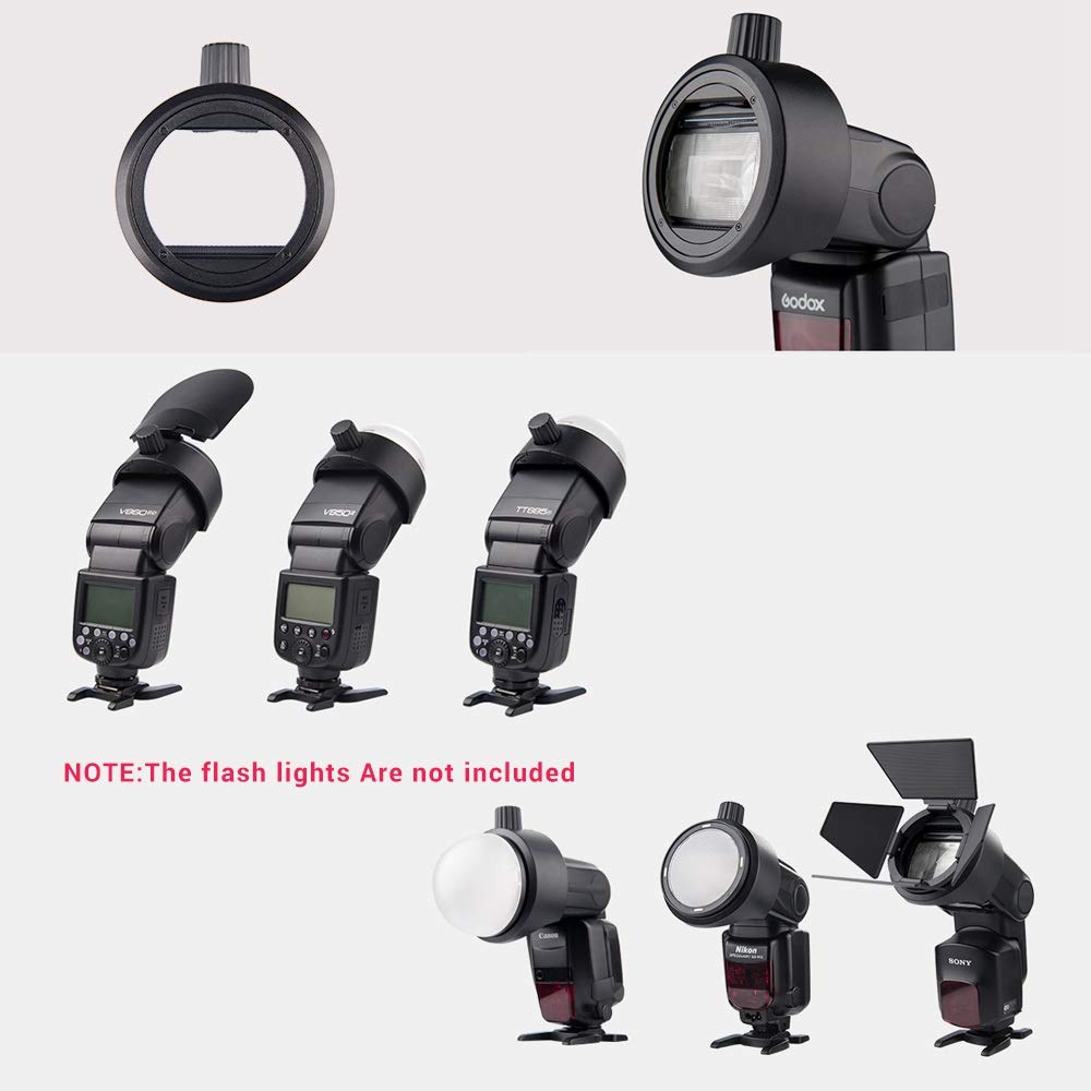 Godox adaptador de S-R1, adaptador de modificador magnético de cabeza de Flash redonda para Flashes de serie Godox V860II, V850II, TT685 y TT600