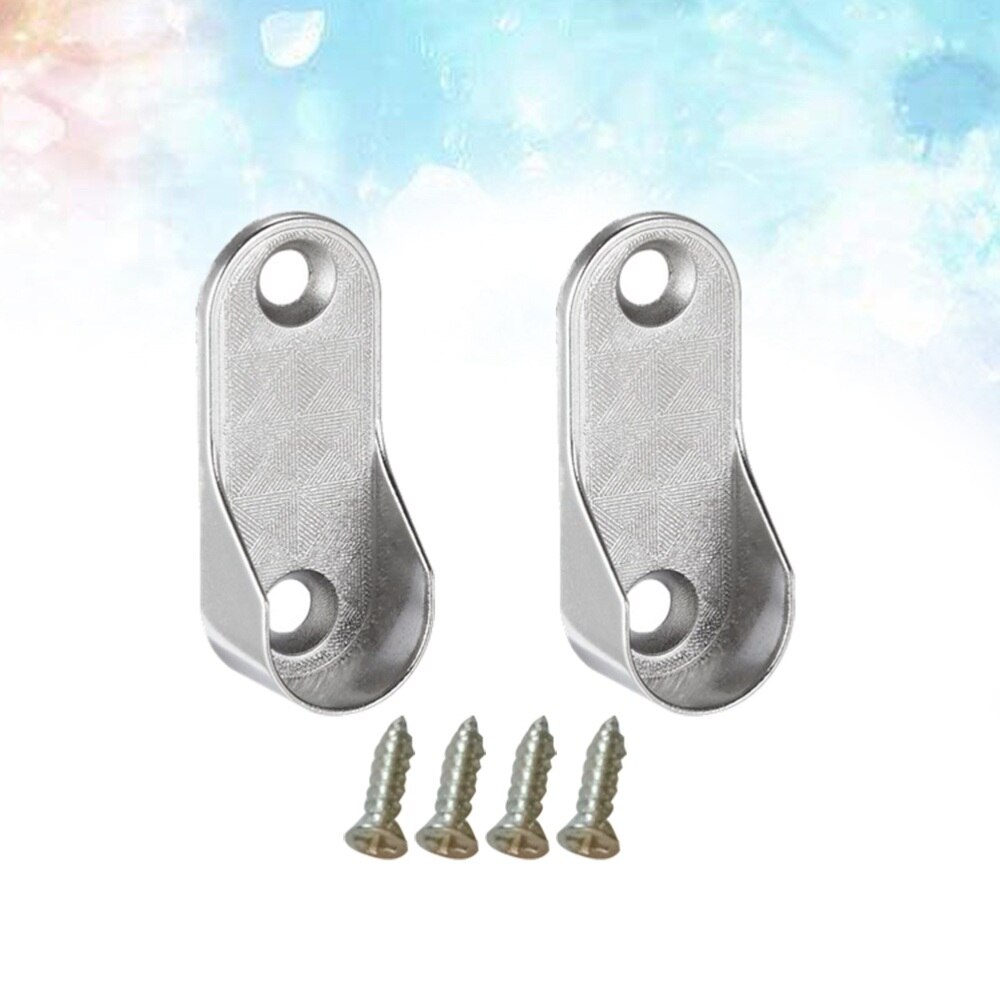 6 stk ovale skapstangendestøtter møbler hardware tilbehør garderobe rør støttebrakett kleshengestangholder  (2 stk