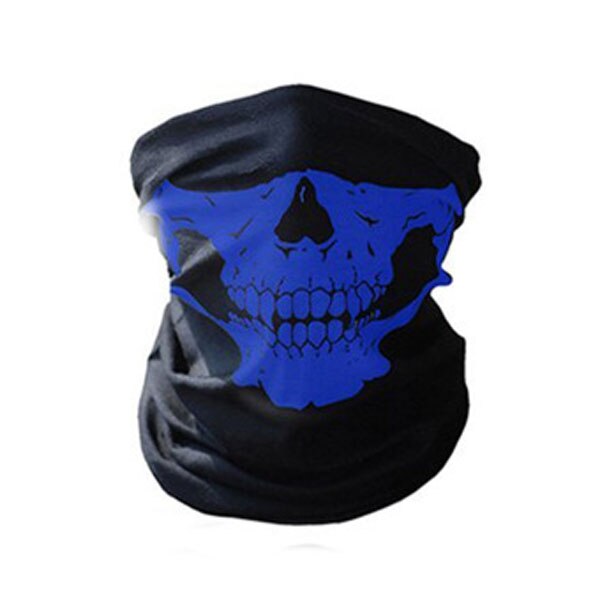 Magic Scarf Bandanas 24x48cm Multifunctional Riding Sunscreen Sport Towels Skeleton Skull Half Face Mask: Blue