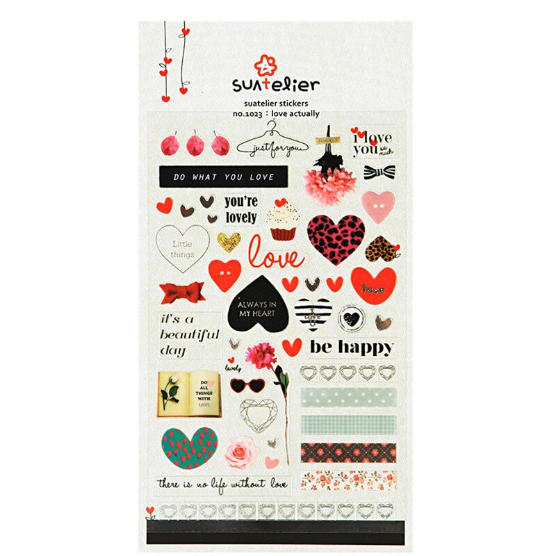 Sonia Love in realtà adesivi cuore rosa rosa fustellatura Scrapbooking Hobby diario fai da te Planbook decorazione materiale PET