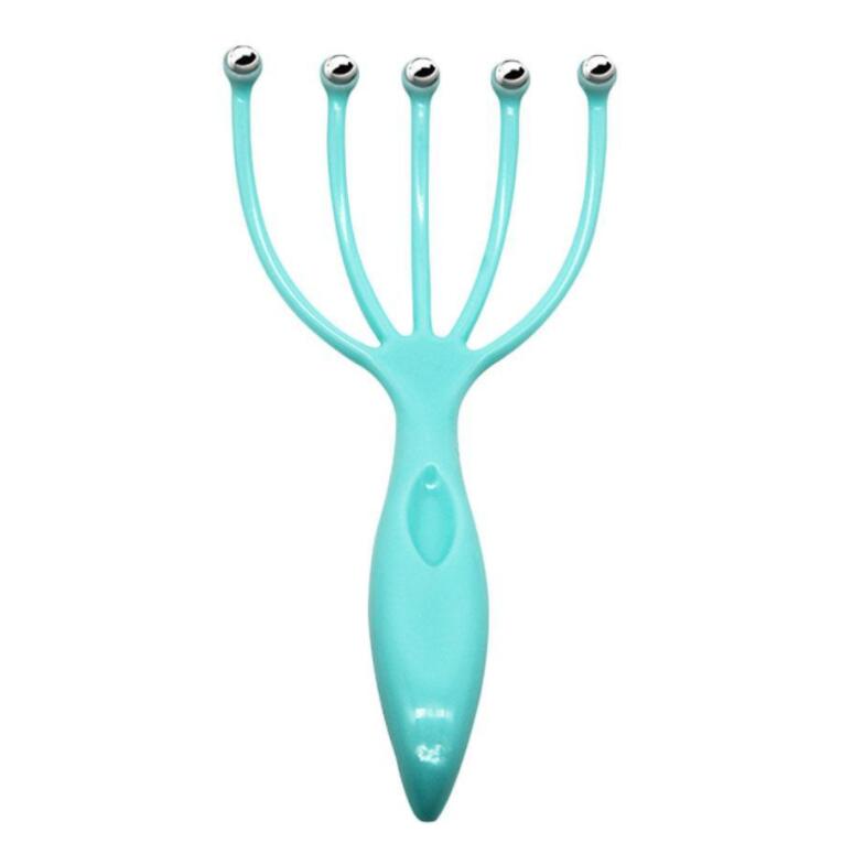 Five Finger Head Relax Massager Steel Ball Massager Hair Held SPA Scalp Neck Stress Relief Massage Claws Release Head Physician: Blue