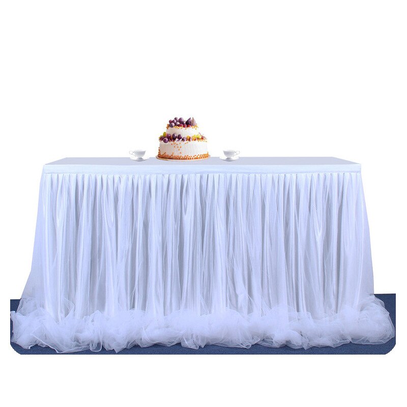 185 X77cm Table Skirts Tulle Table Cloth Tutu Table Skirt for Wedding Decorations Kids Birthday Party Baby Shower Home Decor: White long yarn