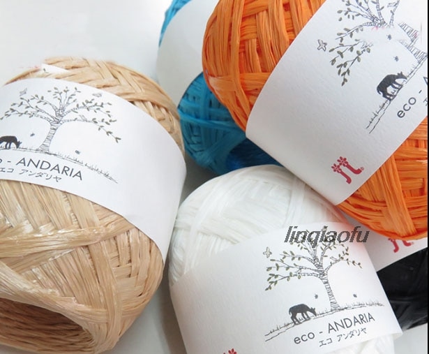 Japansk naturfiber raffia hatpose og papirtråd