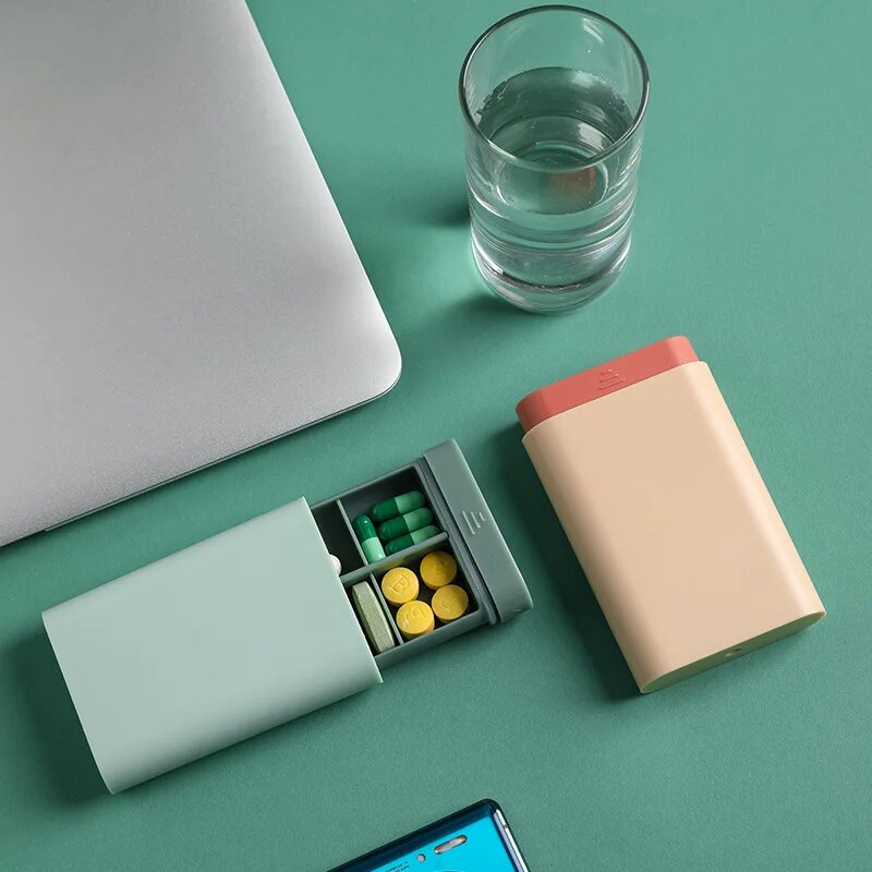Boîte à médicaments rectangulaire à 6 grilles, 1 pièce, boîte à pilules, conteneur de vitamines, étui à pilules de voyage, Capsules de rangement, comprimés d'huiles de poisson en plastique Bo
