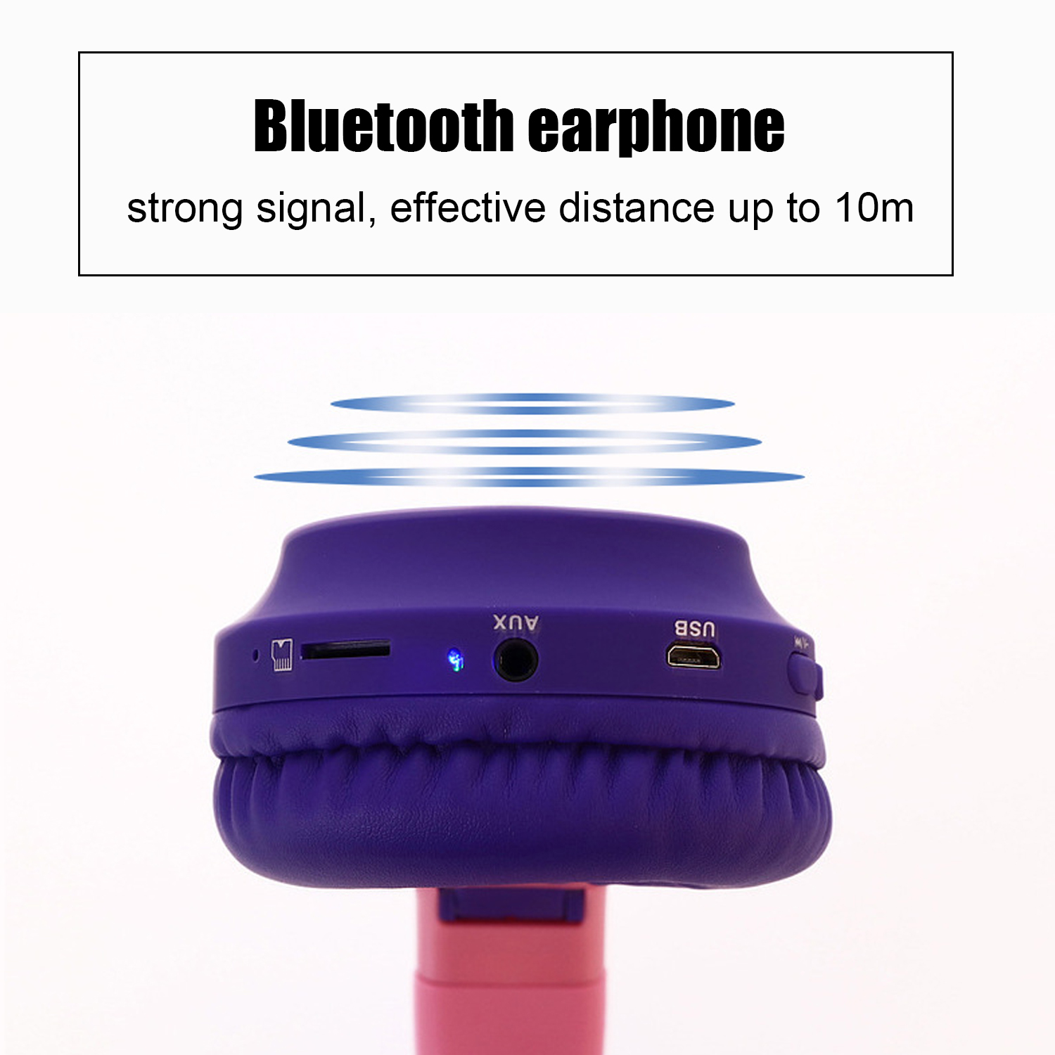 Vococal Bluetooth 5,0 Kopfhörer Nette Katze Ohr Faltbare Drahtlose Headset mit LED Licht FM Radio Für Reise büro Weihnachten