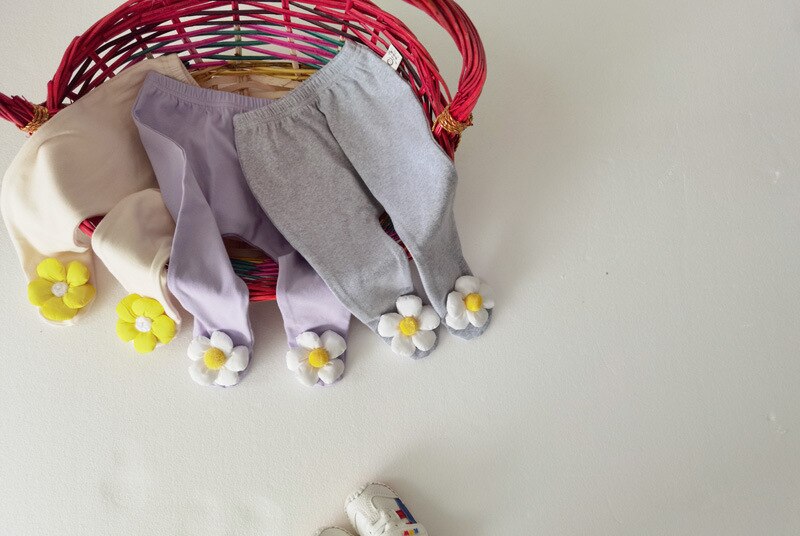 Baby leggings peuter meisjes katoenen broek lente herfst schattige kleur broeken buiten bloemen broeken 0-24 m