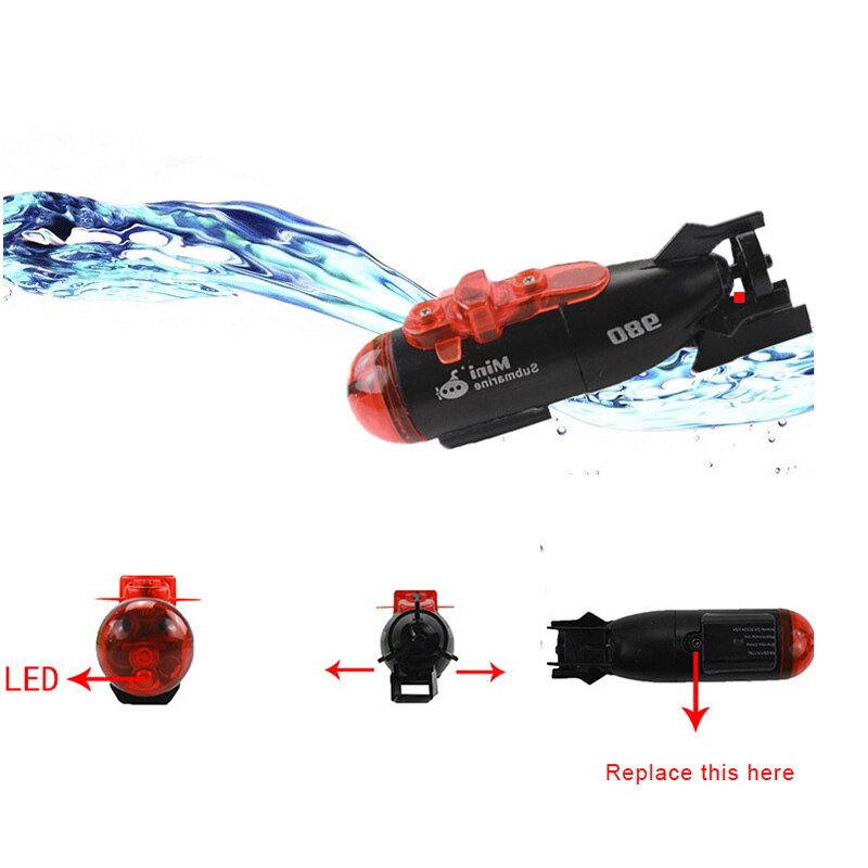 Children'S Mini Infrared Handle Remote Control Submarine Remote Control Ship Light Flicker Strange Water Toys