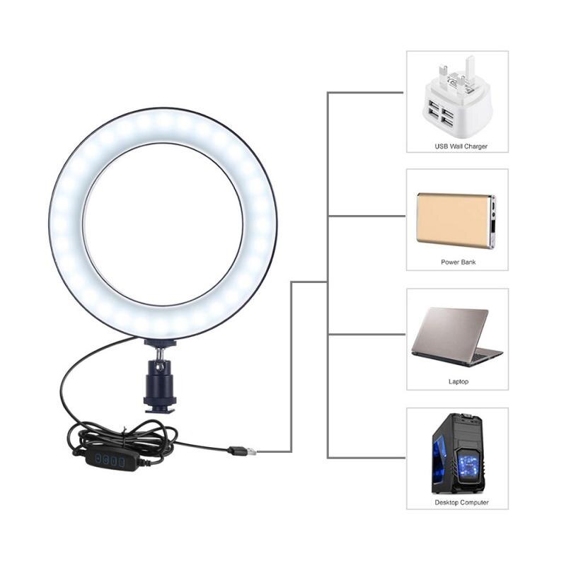 3.5/4.7 Inch Selfie Ring Licht Fotografie Led Dimbare Camera Telefoon Ring Lights Met Stand Statieven Voor Make Video live Studio