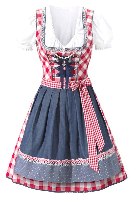 Dirndl Dress German Oktoberfest Bavarian Beer Wench Costume Maid Outfit Fancy Dress For Women: Style2 / S