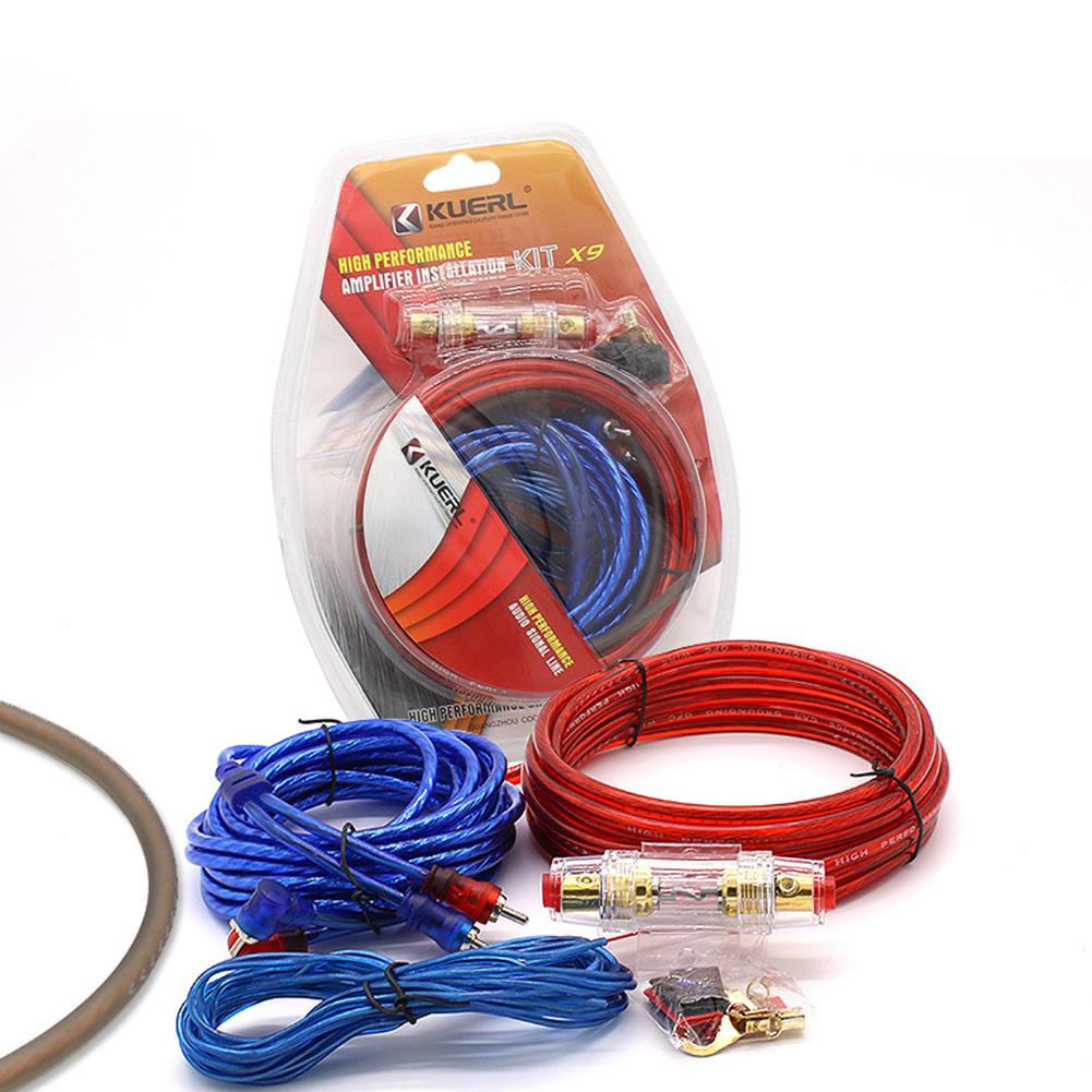 Kit de câblage porte-fusible 60A, câble d'alimentation 8GA, caisson de basses, haut-parleur Audio de voiture, fils d'installation, câble d'alimentation RCA: Default Title